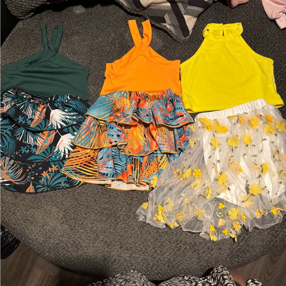 Colorful Girls' Skirt Set